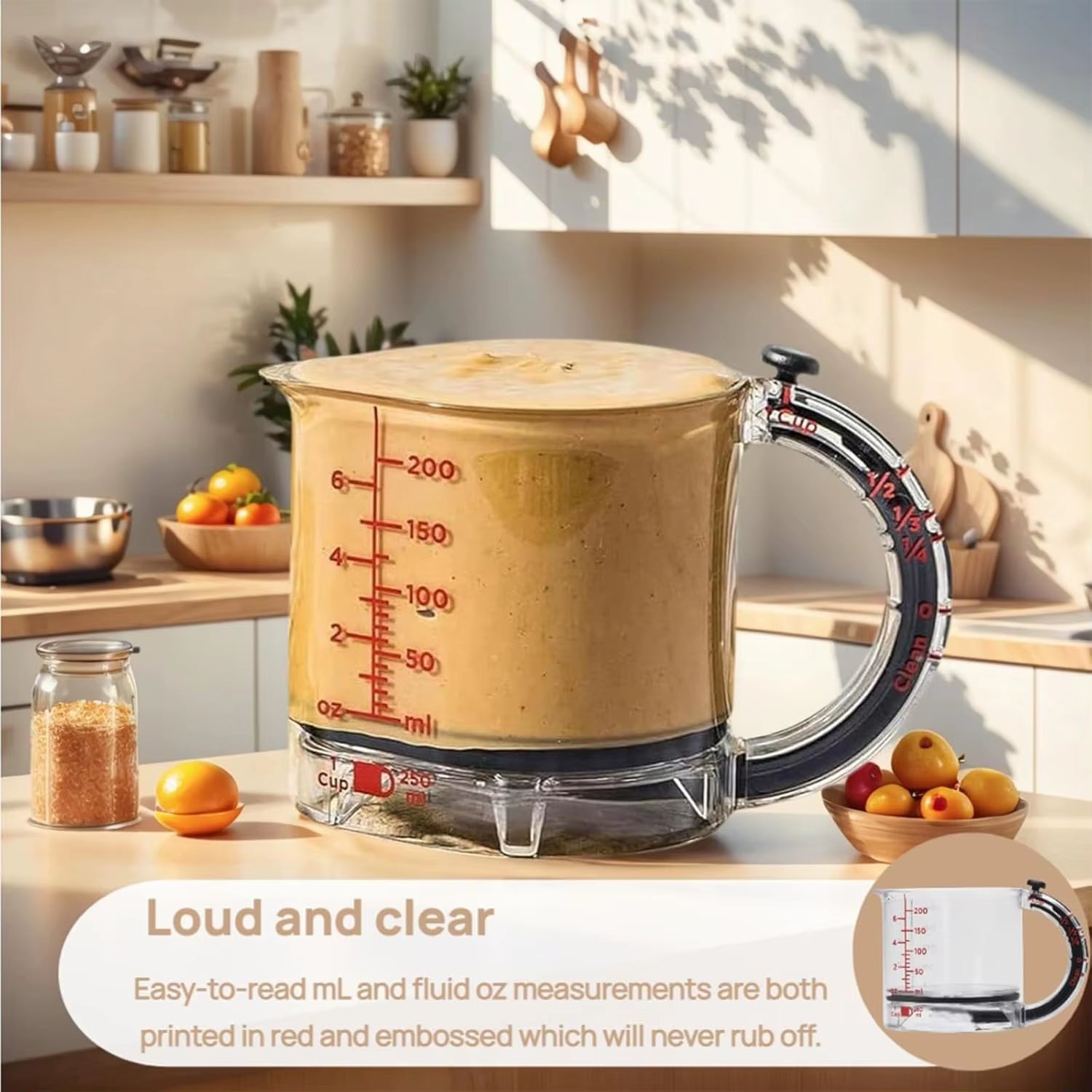 4-IN-1 Measuring Cup with Scraper-Style Base